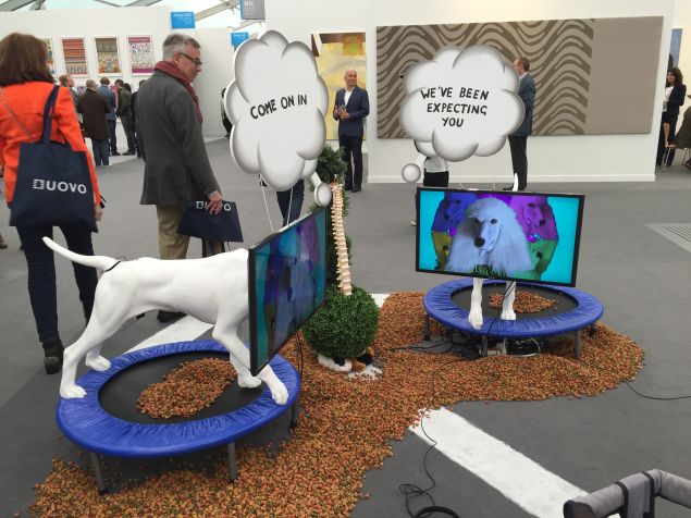 Heather Phillipson's installation for Frieze Projects, 100% OTHER FIBRES, was spotted at several locations throughout the fair.