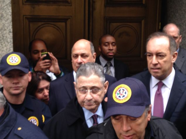 Sheldon Silver with his attorneys.