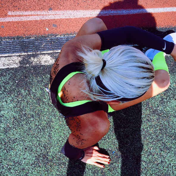 When Ms. Kwok is training, she eats grains, vegetables and chia seed pudding.