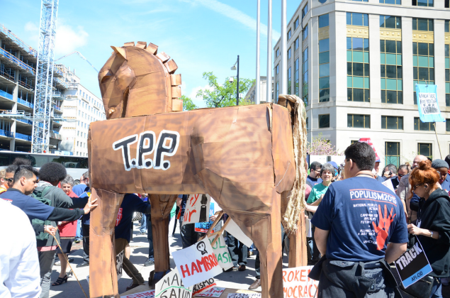 Rally against TPP in Washington.