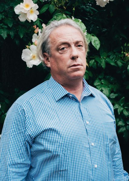 Gallerist Anthony Meier in his home garden in San Francisco's Pacific Heights.
