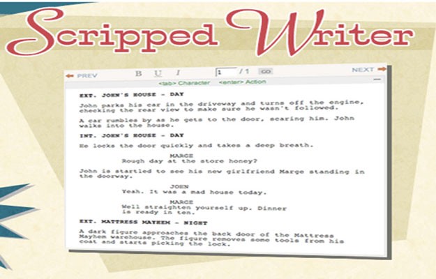 One of the first versions of the screenwriting software we built — terrible name, yes I know