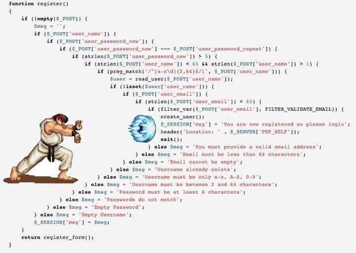 There’s only one thing to do when you see password logic this dense. Hadouken!