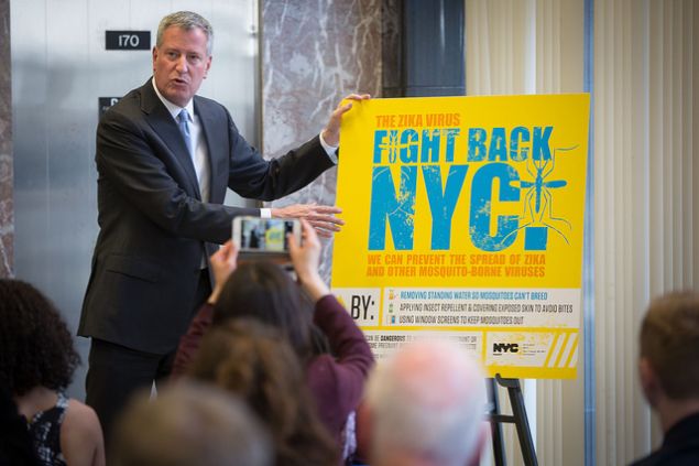 Mayor Bill de Blasio discusses Zika virus prevention efforts in New York City.