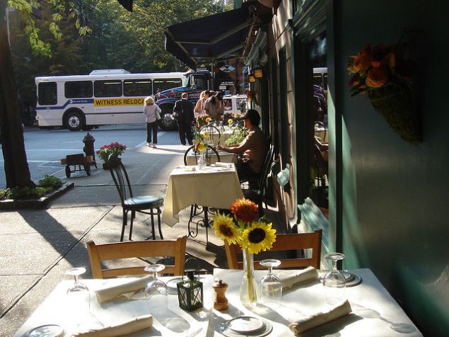A sidewalk cafe.