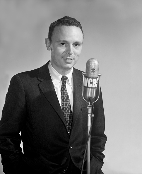 NEW YORK - JANUARY 30: Portrait of Peter Thomas, a television narrator and anchor for CBS News, New York. Image dated January 30, 1957.
