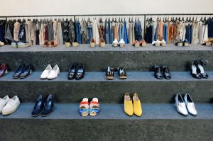 The designer puts her famous shoes on full display.