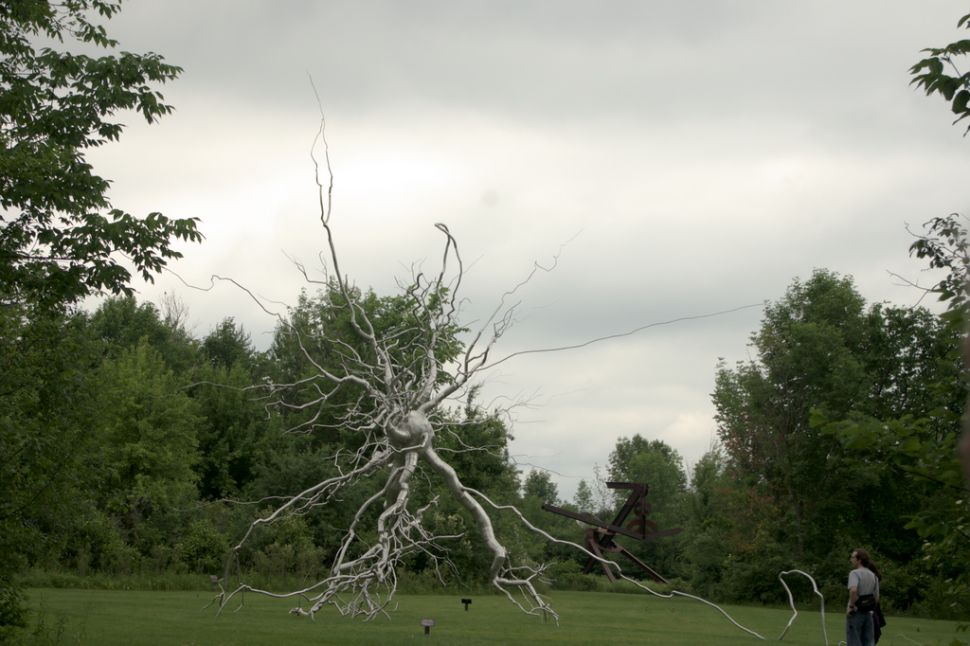 An artist's sculpture of a neuron, in Michigan.