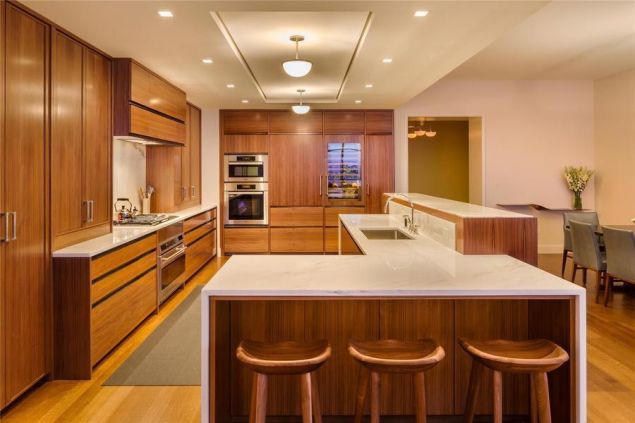 The kitchen is all custom, of course.