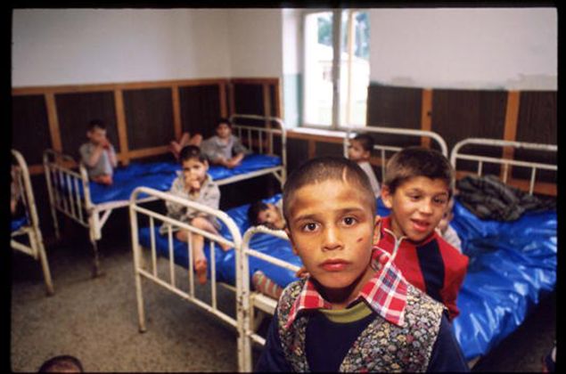 Orphaned children in Ploiesti, Romania, 1990.