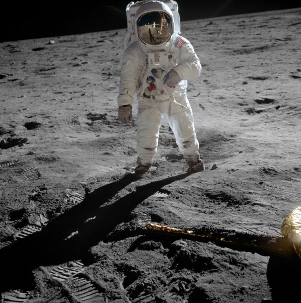 Buzz Aldrin on the Moon.