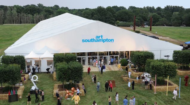The Art Southhampton tent in Bridgehampton, New York.