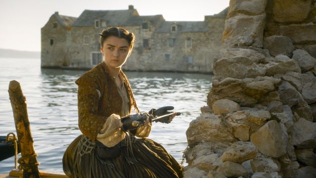 Maisie Williams as Arya Stark.