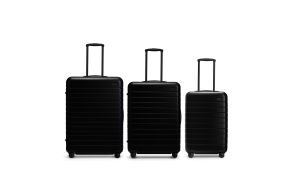 The luggage line comes in black, sand, green and navy.
