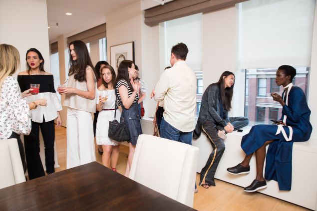 The casual mingle at Millstein's Soho dinner party