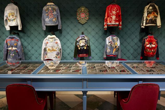 Customizable jackets at the Via Montenapoleone shop