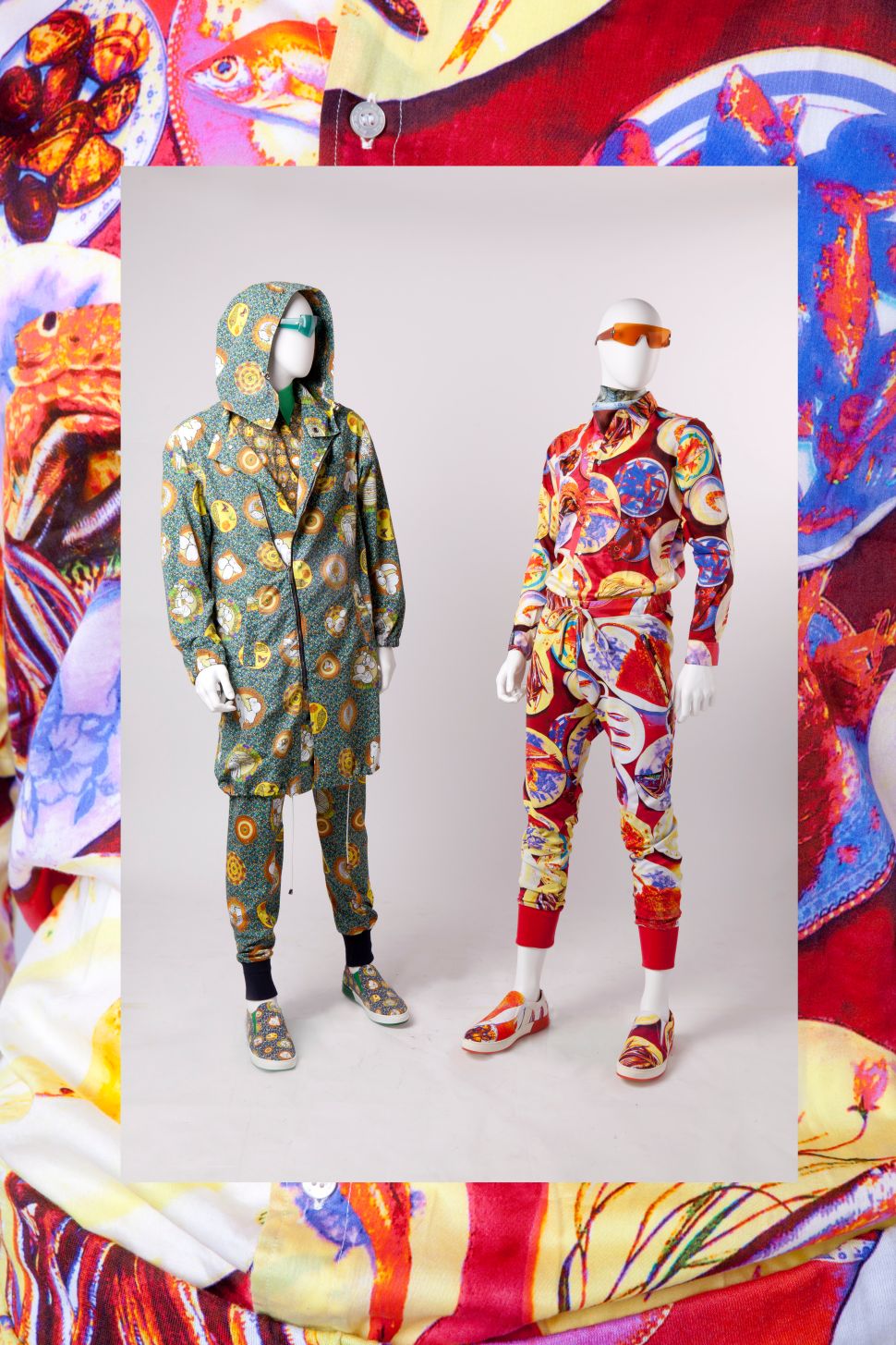 Euro ensembles with food-related prints