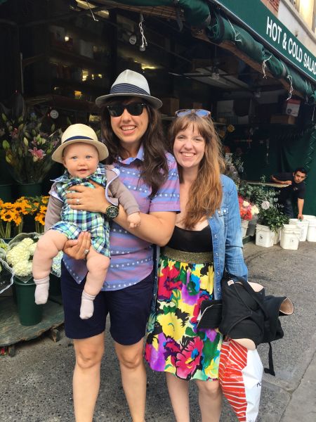 Weleet co-founders Erin and Jennifer Gore with their baby Nash on Memorial Day.