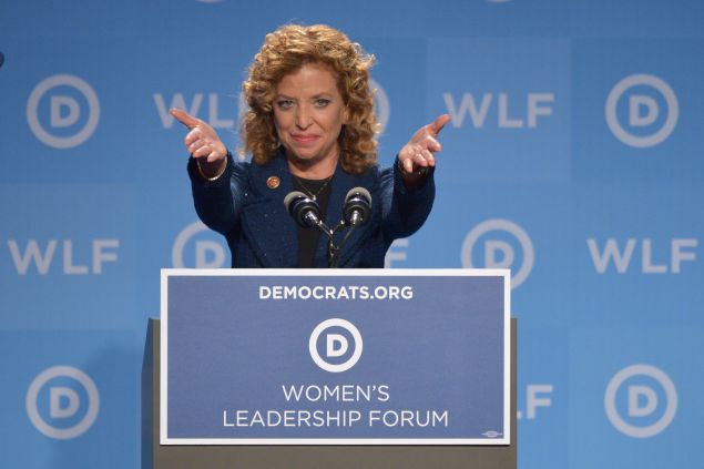 Democratic National Committee (DNC) Chair, Representative Debbie Wasserman Schultz, Democrat of Florida, speaks at the DNC's Leadership Forum Issues Conference in Washington, DC, on September 19, 2014. AFP PHOTO/Mandel NGAN