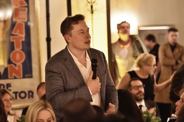Elon Musk attends The Dinner For Equality co-hosted by Patricia Arquette and Marc Benioff on February 25, 2016 in Beverly Hills, California.  