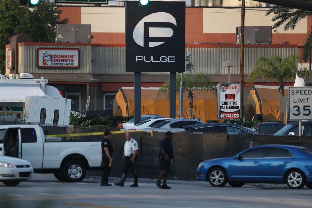 The Pulse nightclub in Orlando, Florida. following a mass shooting on Sunday.