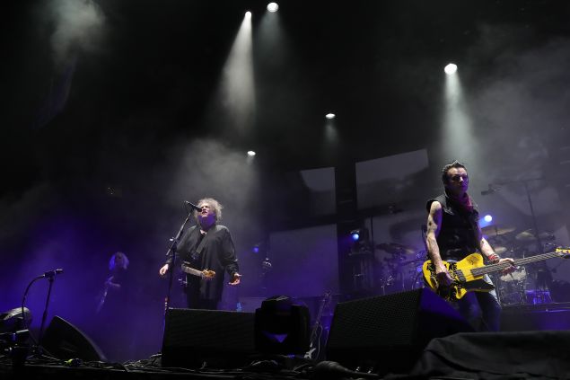 Robert Smith of The Cure performs on stage at Madison Square Garden.