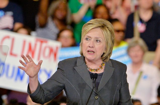 Presumptive Democratic presidential nominee Hillary Clinton speaks during a campaign event at the North Carolina State Fairgrounds on June 22, 2016 in Raleigh, North Carolina. Clinton discussed her vision for America in the future and the issues she would tackle if elected president.