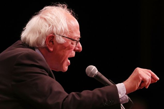 U.S. Sen. Bernie Sanders (D-VT) speaks to supporters in Manhattan at an event where he went over his core political beliefs on June 23, 2016 in New York City. Speaking to an enthusiastic crowd, Sanders did not speak about Hillary Clinton who has secured the delegates to win the Democratic presidential nomination.
