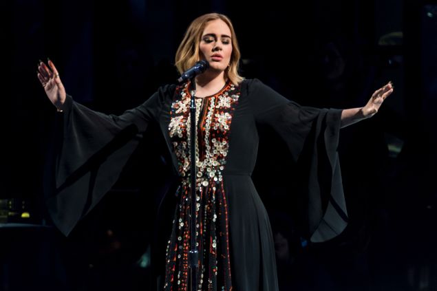 Adele Performs at Glastonbury, wearing Burberry: Photo: Ian Gavan, Getty Images