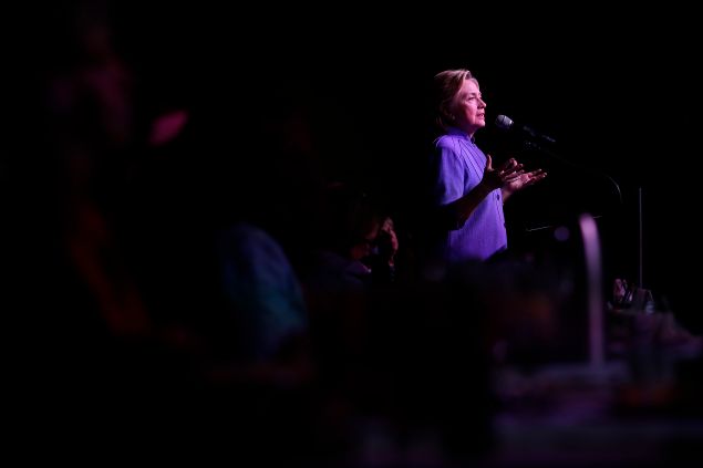 Democratic presidential candidate Hillary Clinton delivers the keynote speech during the Rainbow PUSH Coalition's International Women's Luncheon June 27, 2016 in Chicago Illinois. Clinton addressed gun violence across the country and referred to the Orlando, Florida Pulse nightclub shooting and the uptick in gun crime across Chicago.