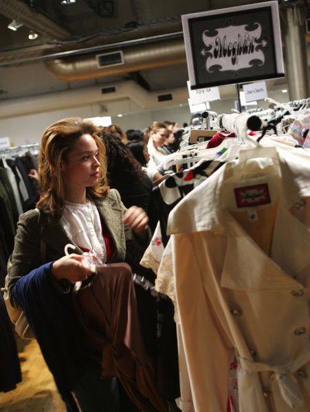 Shoppers search for a designer prize amongst the racks