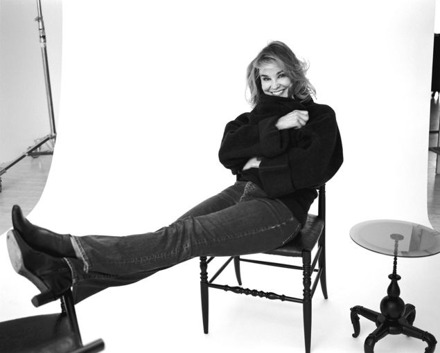 Actress Jessica Lange in stark relief.