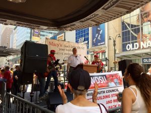 Macy's employees gathered at the Rally for a Fair Contract on June 2