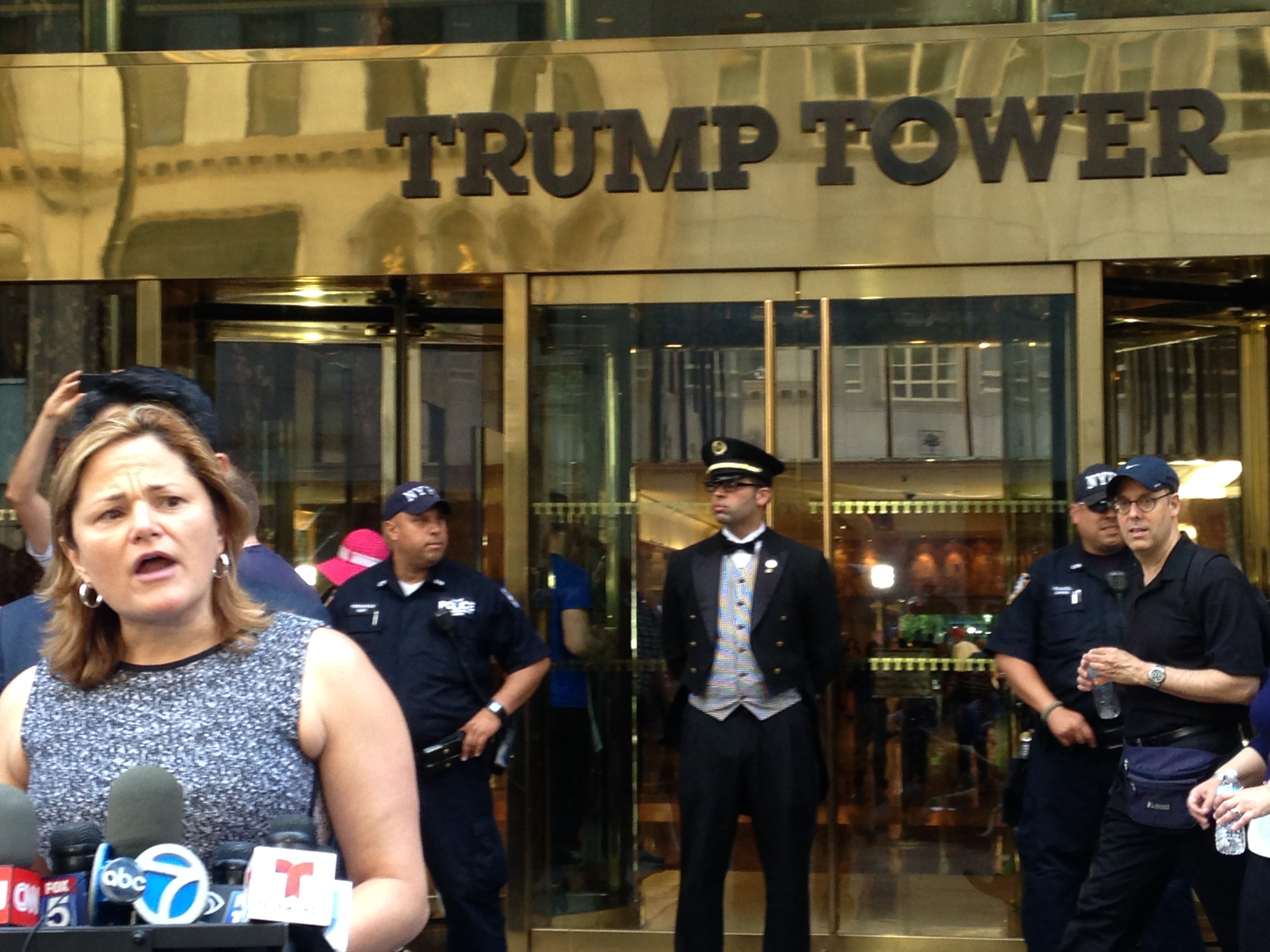 Council Speaker Melissa Mark-Viverito outside Trump Tower.