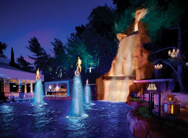 The lagoon at Intrigue, the new club at Wynn Las Vegas