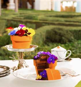 This flower pot at Jardin is actually a chocolate cake.