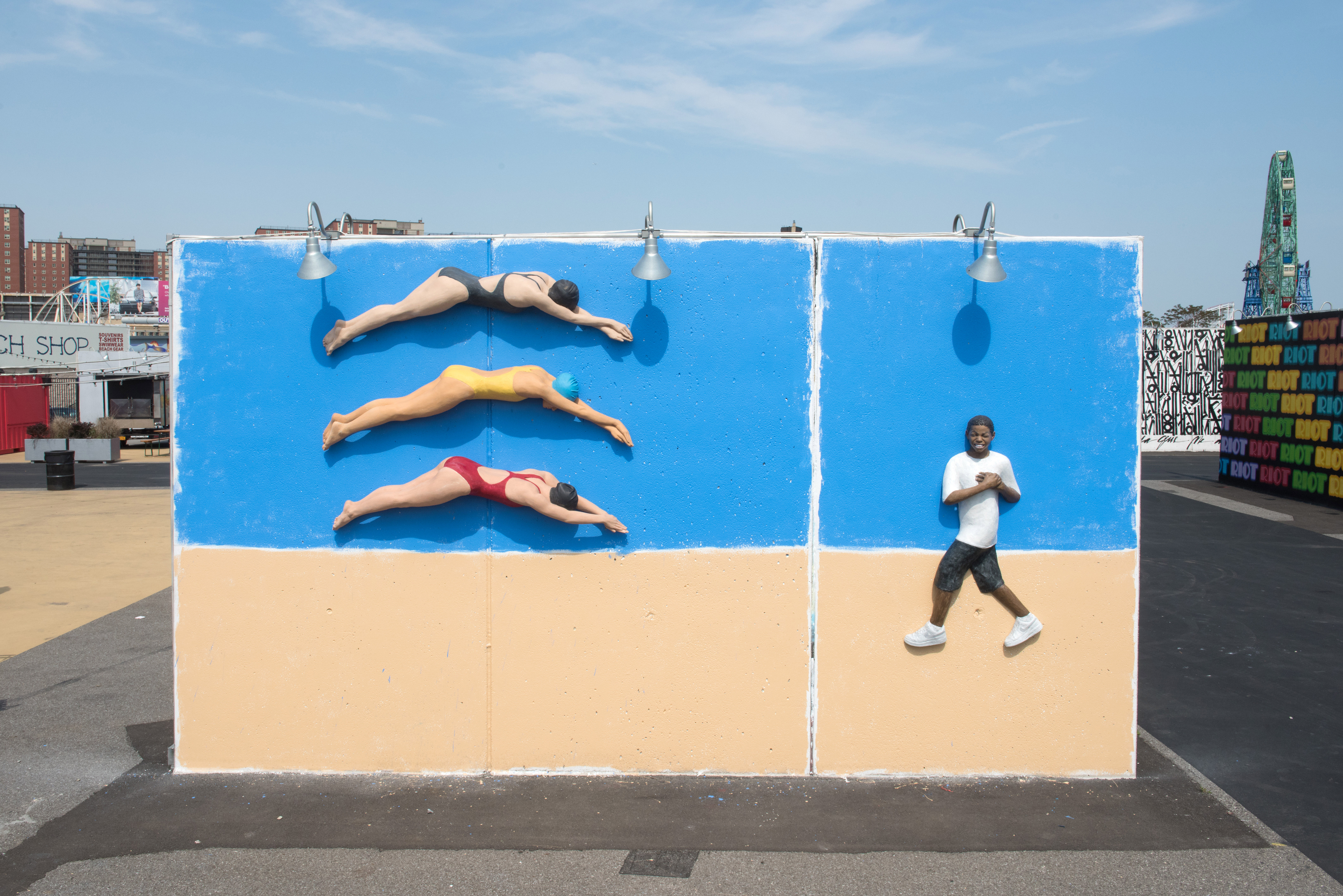 John Ahearn's art wall at Coney Art Walls June 8.