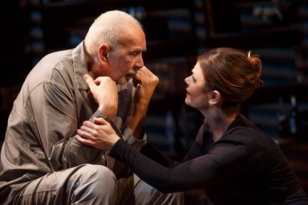 Frank Langella and Katheryn Erbe in The Father at Manhattan Theatre Club.