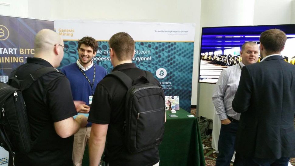 Marco Streng, CEO of Genesis Mining, in the center left.