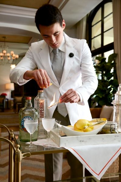Sparks fly at Georgie's martini cart.