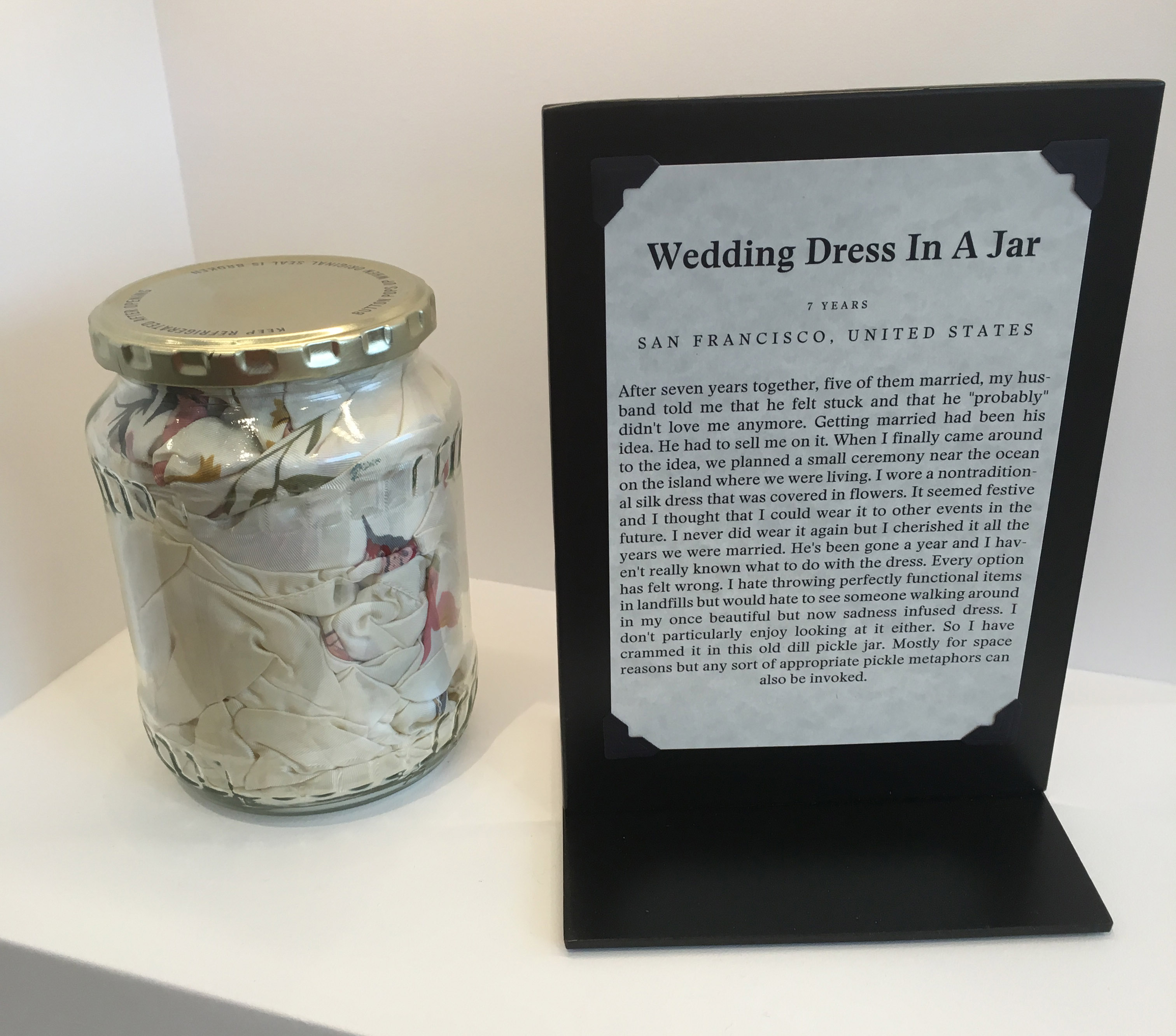 An exhibit at the Museum of Broken Relationships.