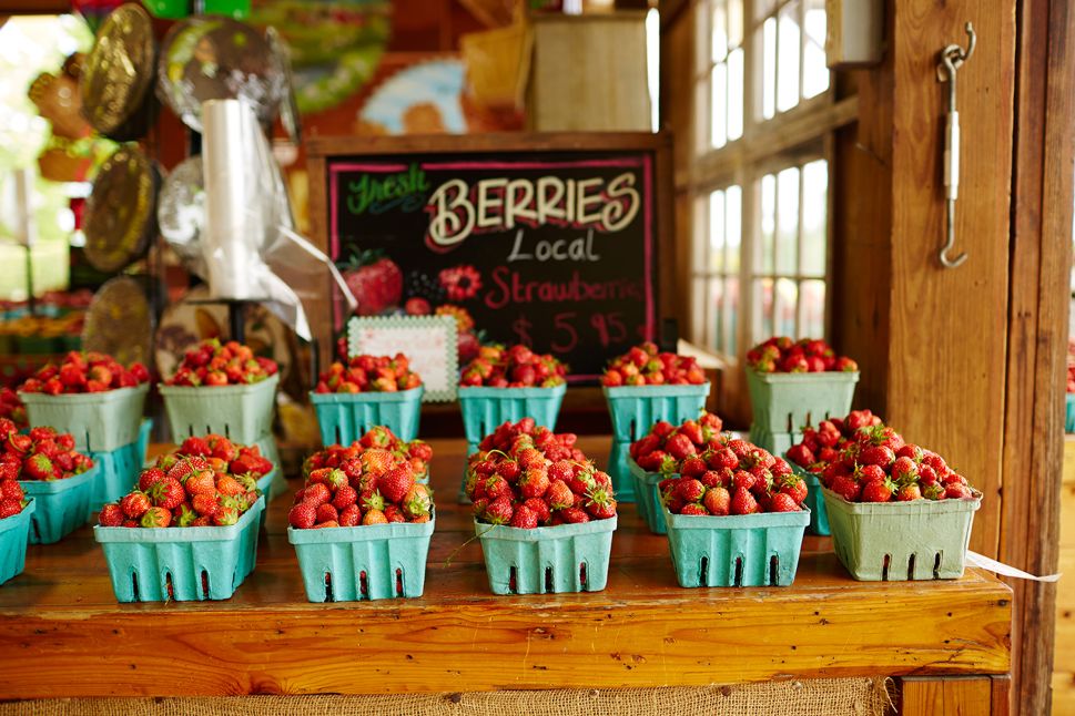 Strawberries at Bayview Market and Farms, Aquebogue.