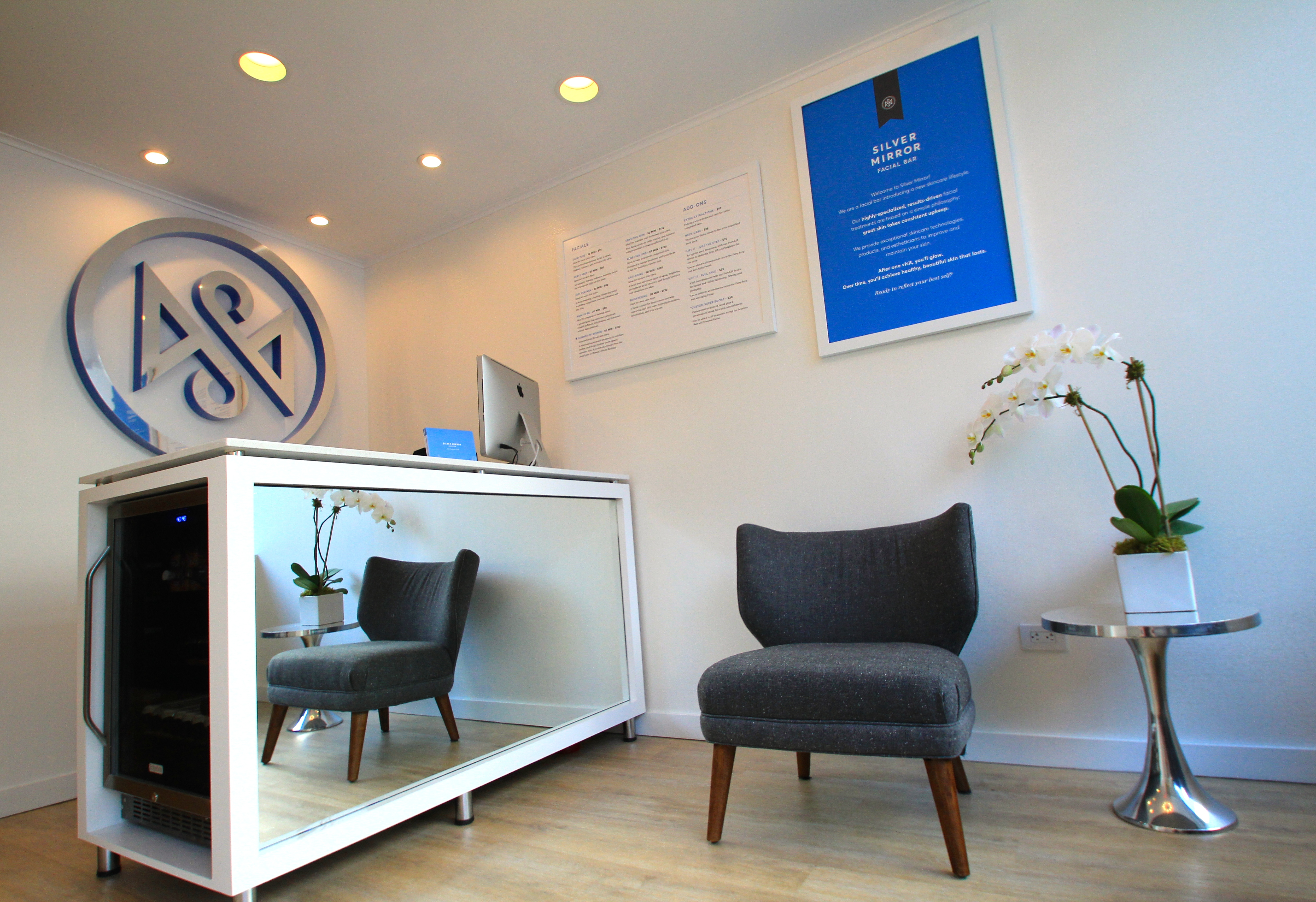 Silver Mirror Facial Bar.