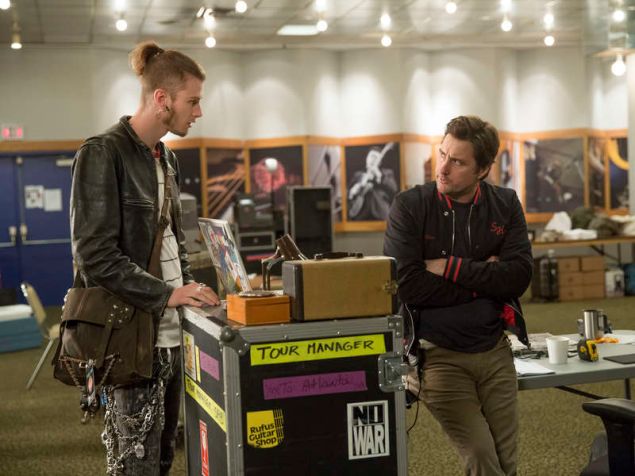 Colson Baker as Wes and Luke Wilson as Bill in Roadies.