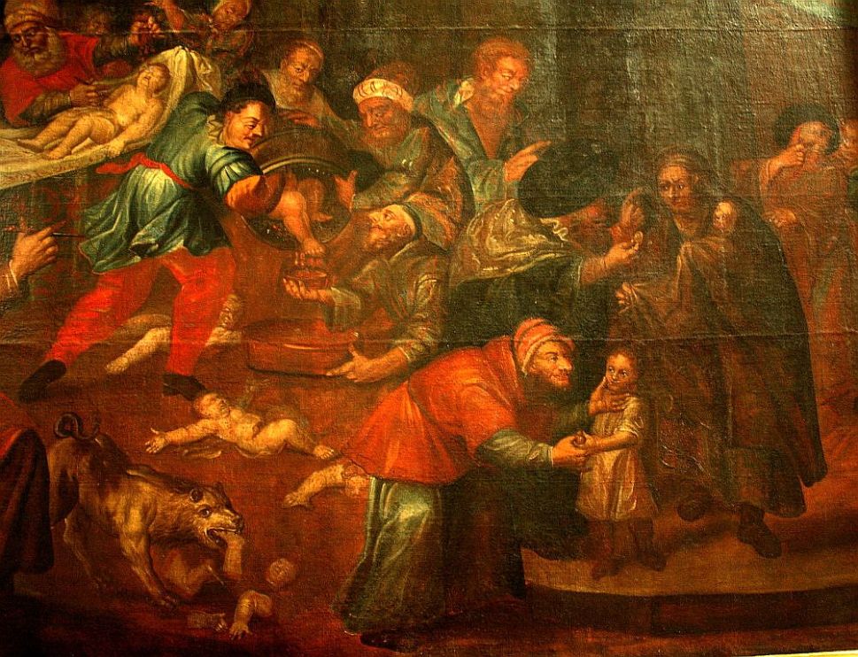 Painting of blood libel in Sandomierz Cathedral