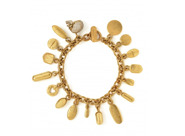 Damien Hirst's Pill Bracelet with Diamond Skull, Yellow Gold.