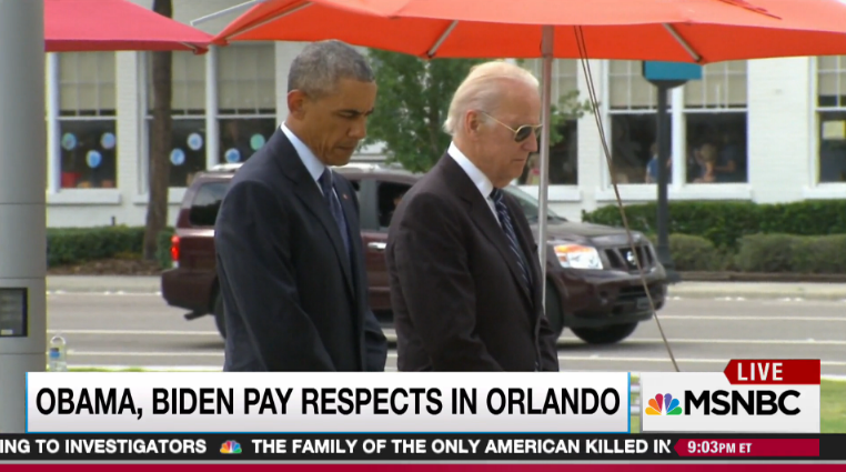 Obama and Biden pay respects in Orlando.