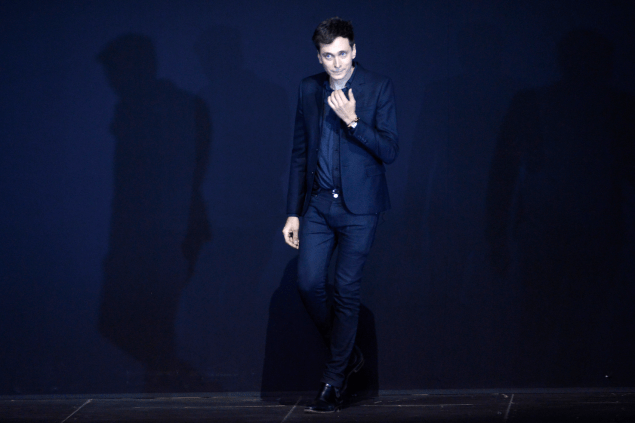 Hedi Slimane takes a bow on the Saint Laurent runway