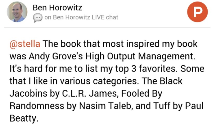 Ben Horowitz on Product Hunt