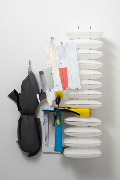 A sculpture by Jessica Stockholder.